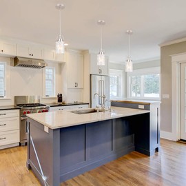 ALICE HOUSE 3 Pack Mini Modern Pendant Lights for Kitchen Island, Brushed Nickel Glass Hanging Lamp, Contemporary Farmhouse Pendant Lighting for Dining Room, Restaurants and Shops AL9082-P1 (Set of 3)