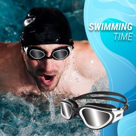 POLARS DESIGN Swim Goggles, Polarized Swimming Goggles Anti-fog for Adult Men Women