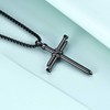 Rnivida Black Nail Cross Necklace for Men,Stainless Steel Cross Pendant