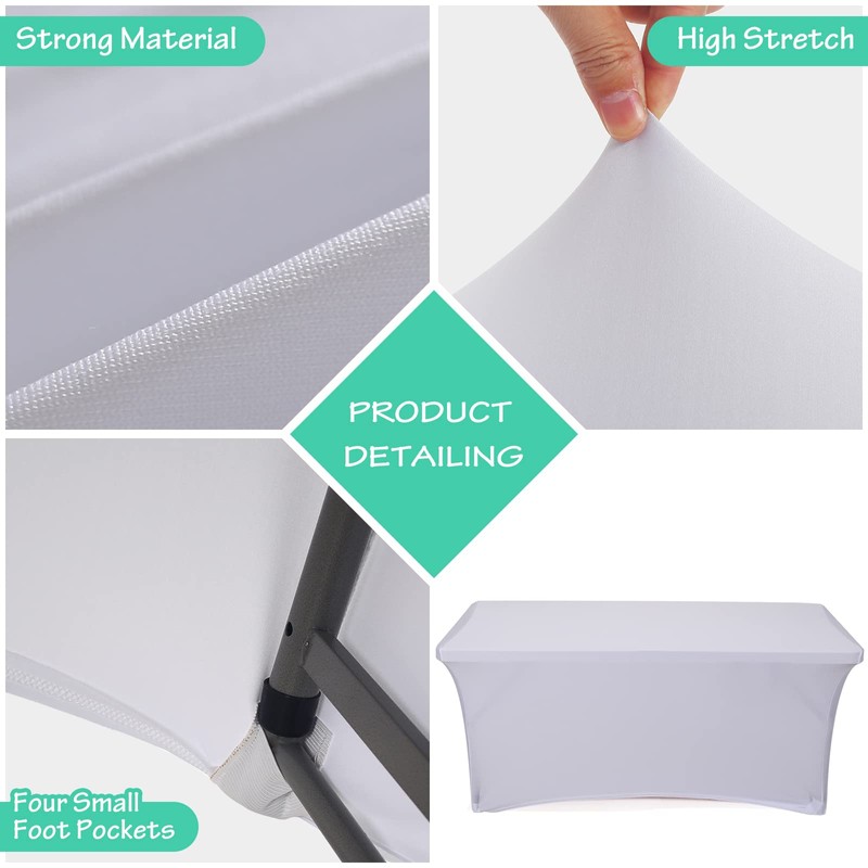 Rainberg 6ft & 4ft Stretchable Tablecloths for Rectangle Tables, Table
