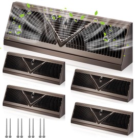 Yaocom 4 Pack 18 Inch Baseboard Register Duct Opening Size Vent Covers for Home Floor Wall Baseboard Air Vent Covers Supply Floor Baseboard Diffuser, Oil Rubbed Bronze