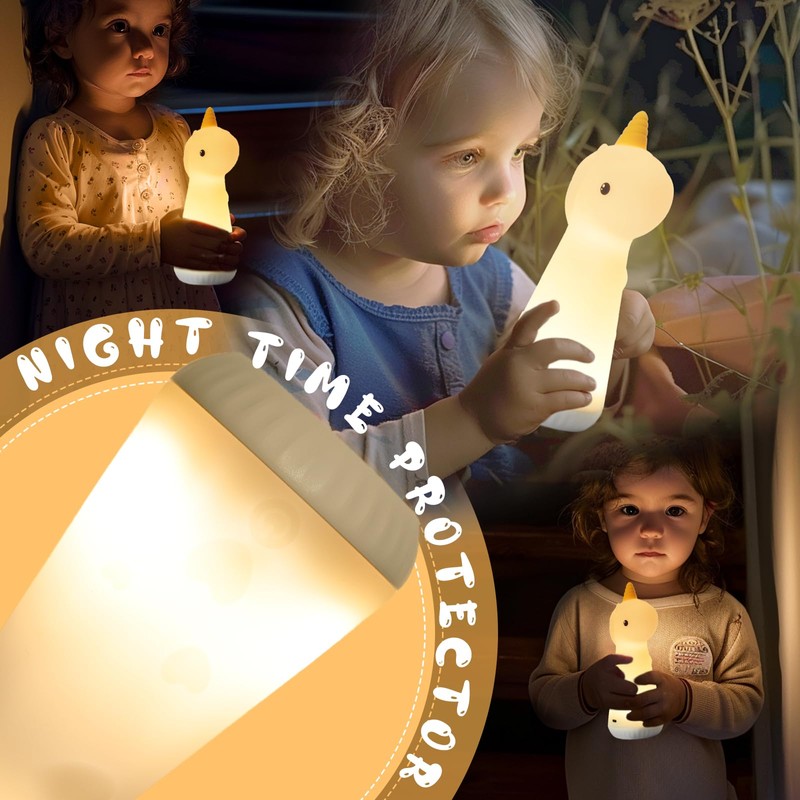 ShaArkMango Flashlight with Night Light for Kids Rechargeable LED Dimmable