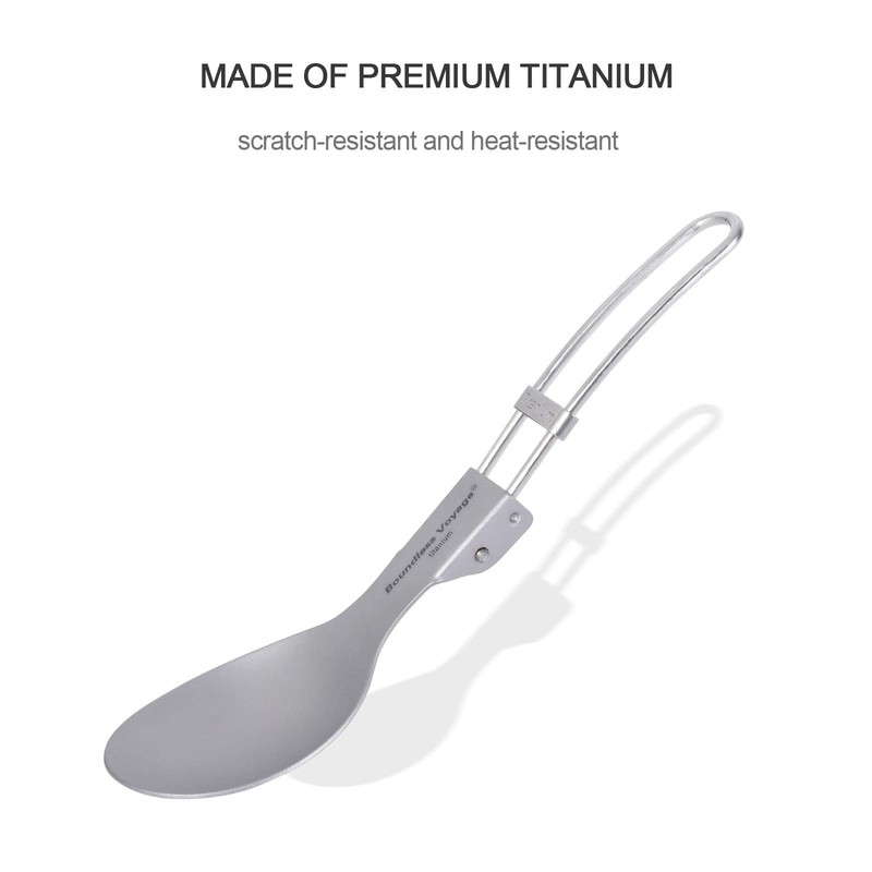 Boundless Voyage Titanium Folding Spoon Spork Fork Set Outdoor Camping