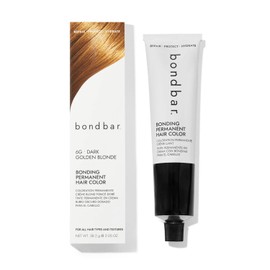 Bondbar 6G Dark Golden Blonde Bonding Permanent Creme Hair Color, Repairing hair dye for all hair types, Vegan, Built in Bonding, 2.05 Oz