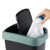Rotho Twist Bin with Lid, 10 L, Plastic, Black/Green/Anthracite