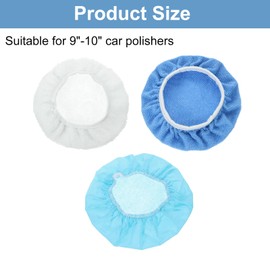 sourcing map 20pcs Car Polisher Bonnet Buffing Pad Set Micro-Fiber Non-Woven Fabric Lamb's Wool Polishing Buffing Pad Cover for 9"-10" Car Buffer Bonnets Polisher