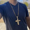 Bling Cartel Mens 18K Gold Plated Huge Big Iced Cross