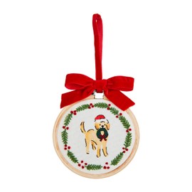 Mud Pie Pet Hoop Ornament, Golden Pet, 3 3/4" Dia