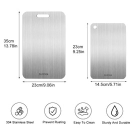 Pack of 2 Titanium Chopping Board, 2024 Titanium Cutting Board, Multifunctional, Double-Sided Food Grade Titanium Chopping Board, for Ensure the Original Taste of Ingredients