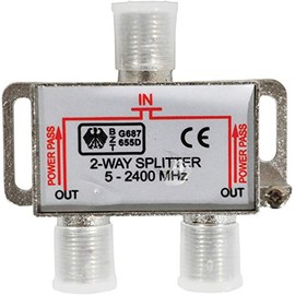 Nartel® 2 Way Satellite Splitter For Freesat, Freeview, Cable, Modem, Virgin Dbox & SKY