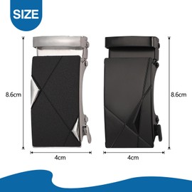 CALLYSONIC Pack of 2 Men's Belt Buckle, 40 mm, Replacement Belt Buckle, Ratchet Automatic Belt Buckles, Belt Buckle, Men's Belt Accessories, silver