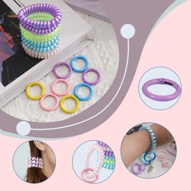 ZROSDSGY 8 PCS Springy Wrist Coils – Stretchable Wristlet Keychain for ID Badges, Keys & Gym Accessories