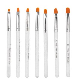 7 piezas de pinceles para uñas, patrón de bricolaje, pintura para uñas, dibujo de pluma de gel UV, juego de pinceles para dibujo de uñas, cepillo de diseño de uñas con mango transparente(Transparente)