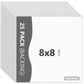 Somime 25 Pack Backing Boards Only - 8x8 Uncut White Mats Matboards, Acid Free & White Core Backerboards, Ideal for Photos/Pictures/Prints/Frames/Arts