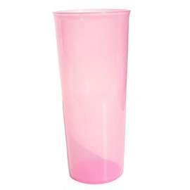 Vaso Tupperware liso transparente rosa pastel 16 onzas