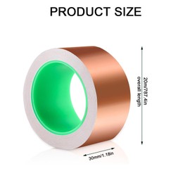 Hyfkjdm 30mm X 20m Kupferband Gegen Schnecken, Schneckenschutz Hochbeet, Kupferband, Kupferband Selbstklebend, Kupferband Gegen Schnecken, Anti Schnecken Tape, Schneckenschutz für Hochbeet Pflanzen