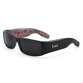 Locs Mens Hardcore Gangster Sunglasses Bandana Print BLACK/RED