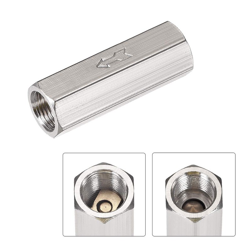 uxcell Nickel-Plated Copper One Way Air Check Valve G 1/8