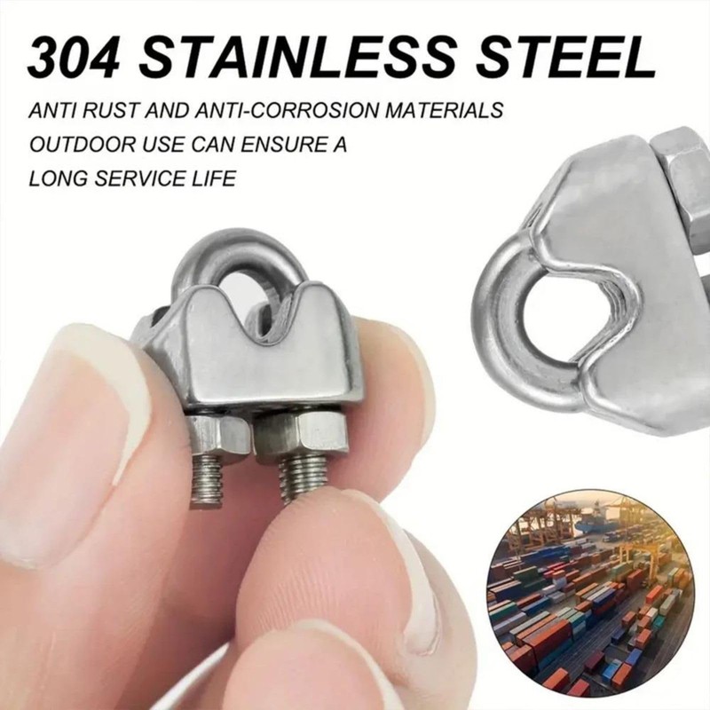GeneX Wire Clips Wire Rope Clips M2 Stainless Steel 24pcs
