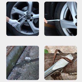 Multifunctional Socket Wrench for Easy and Efficient Tool Professional Grade Metal Key Socket Spanner Car Wheel Wrench, Silver, 17mm