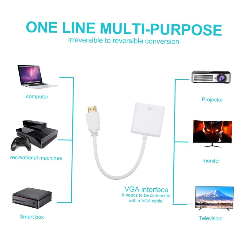 DOITOOL to Vga Conversion Cable Adapter Converter High-Definition Cable Adapter
