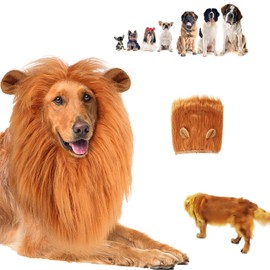 Lion Mane for Dog, 2024 Dog Lion Mane, Lions Mane for Dogs, Dog Costumes for Small Medium Large (Large Dogs-Light Brown)