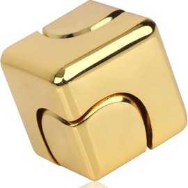 Easter gift 4-in-1 Metallic Fidget Cube Spinner: Anti-Anxiety Focus Toy for Kids and Adults for Stress Relief and Concentration - Color: Gold