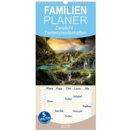 Familienplaner 2025 - Zwielicht - Fantasylandschaften mit 5 Spalten (Wandkalender, 21 cm x 45 cm), CALVENDO