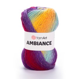 YarnArt Ambiance Gradient Yarn – Soft, Multicolored, Self-Striping Knitting & Crochet Yarn for Shawls, Blankets, Sweaters & DIY Craft Projects, 100g (250m) (154)