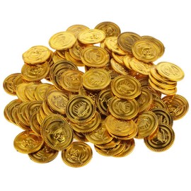 XSAJU 100 Gold Coins Set, Pirate Coins, Toy Money Board Game, Cosplay Accessories, Pirate Game (100 Gold Coins)