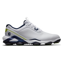FootJoy Men's Tour Alpha Golf Shoe, White/Navy/Lime, 9
