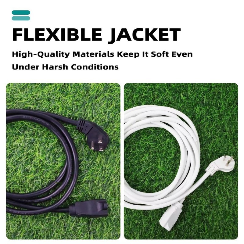 GREATIDE Cable de extensión de enchufe plano de 1 pie,