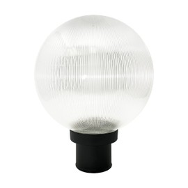 KastLite Lamp Post Globe Combo Lighting Fixture | 12" Prismatic Lens with Black Fitter Mounting | Fits 3" Diameter Posts (Not Included) | Comes with with 5000K LED Bulb