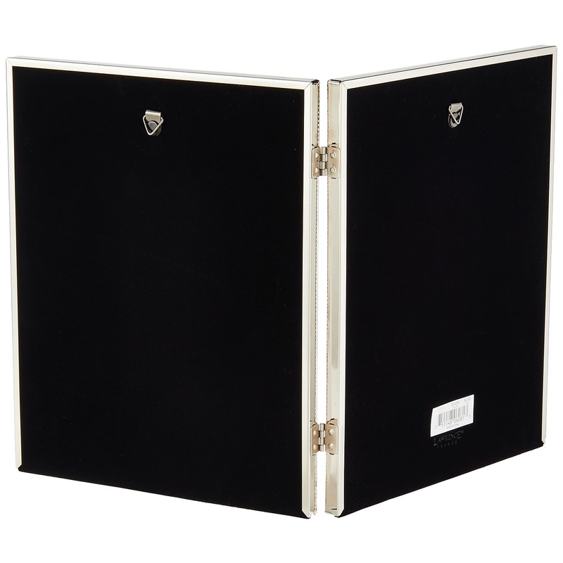 Lawrence 11680D 8-Inch x 10-Inch Metal Silver Hinged Double Picture