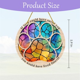 Dog Memorial Gifts,Pet Memorial Suncatcher Acrylic Ornament ,Dog Paw Souvenir Plaques,Pet Memorial Hanging Ornament,Pet Memorial Gifts,Dog Memorial Plaque,Sympathy Remembrance Gifts For Loss Of Pet