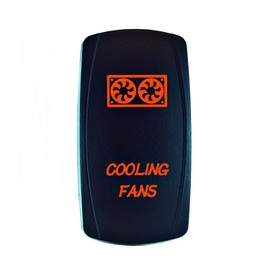 Bright Light Powersports - Laser Rocker Switch - COOLING FANS - Universal On/Off - 12 Volt (ORANGE)