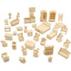 Wooden Miniature Furniture Set, Dollhouse Easy Assembly Kit, No Tools