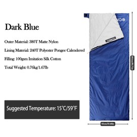 Blackpongo Ultralight Sleeping Bag - Envelope Lightweight Portable, Waterproof, Comfort with Compression Sack - Great for 3 Season Traveling, Camping, Hiking
