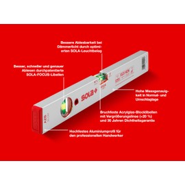 Sola 1010101"AZB 20" Spirit Level, Red, 20 cm
