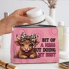UPNEGE Inspirational Highland Cow Makeup Bag Gifts for Women Wild