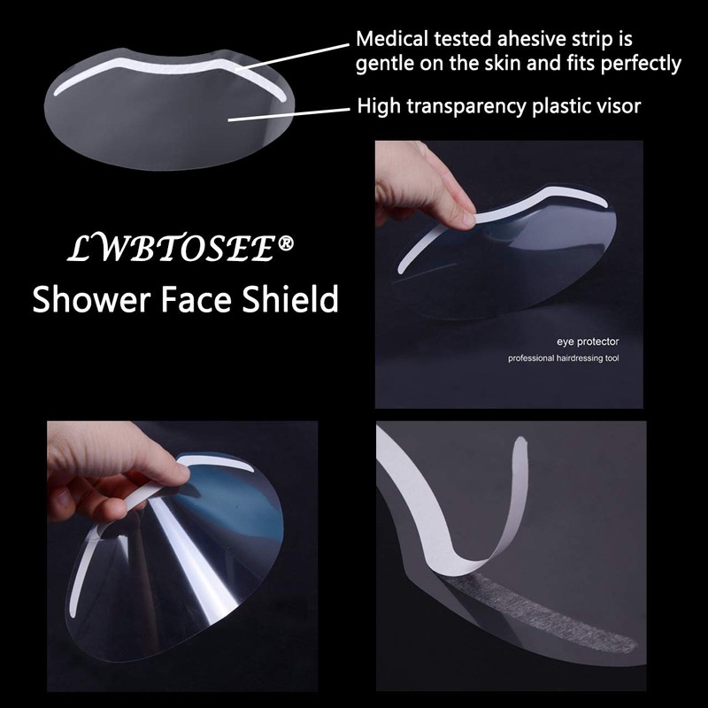 LWBTOSEE 50pcs Permanent Makeup Shower Face Shields Visors, Disposable Face