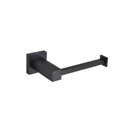 KIBI Cube Series Toilet Paper Holder – Solid Brass Wall Mounted Tissue Roll Hanger, Modern Design with Scratch-Resistant Finish for Enhanced Durability (Matte Black, KBA1502)