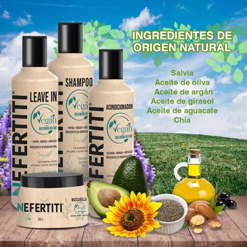 Nefertiti Kit Completo Vegan Con Queratina Sin Sulfatos Sin Parabenos