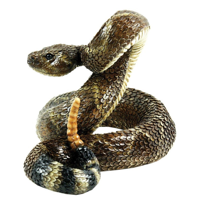 Michael Carr Designs 80057 Western Diamondback Rattlesnake Outdoor Statue, Large
