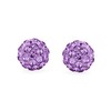 Light Purple Lavender Pave Crystal Disco Ball Stud Earrings for