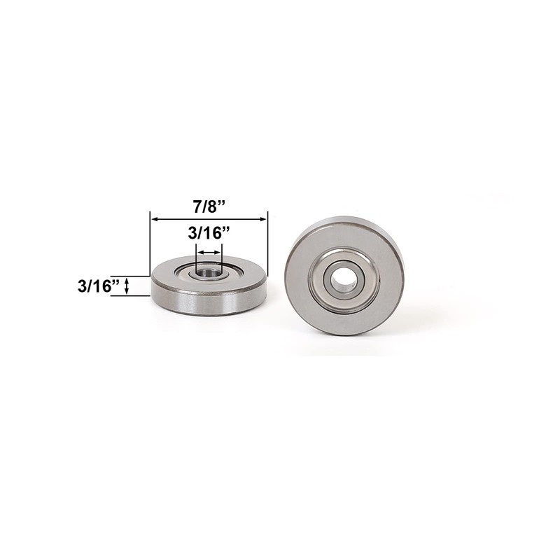 Yonico 3/16-Inch Inner Diameter Stub Router Bits Bearing 7/8-Inch OD