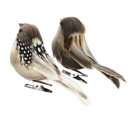 NUOBESTY 4Pcs Artificial Feathered Birds with Clips for Home Garden Party Decorations, Assorted Colors, Lifelike Foam Bird Ornaments for Woodland Christmas, Weddings, Birthdays