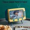 Retro TV Tissue Box Multi Storage Container, Mobile Phone Stand