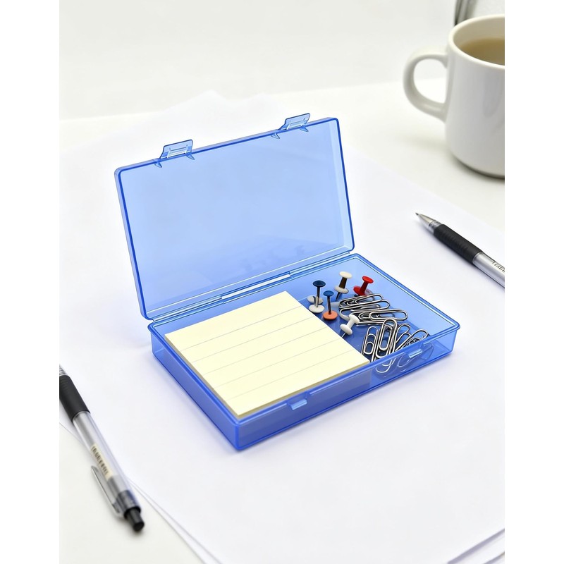 Forever bene 4-Pack Blue Plastic Storage Boxes with Lids, Medium