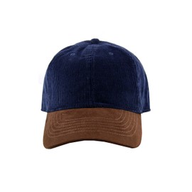 Corduroy Unisex Baseball Hat | Unstructured Cotton Classic Dad Cap | Hat with Adjustable Strap and Brass Buckle Navy